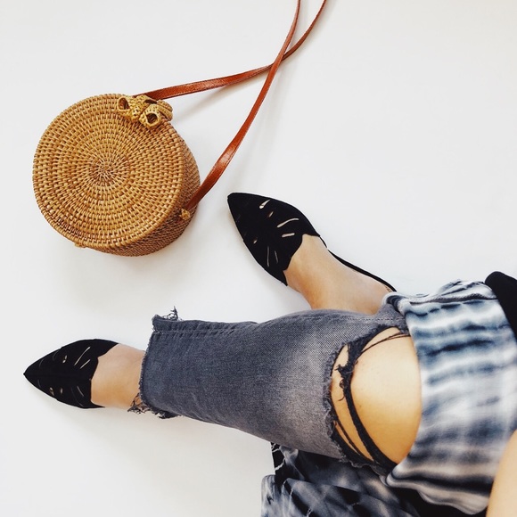 Last 1✨🆕Sabrina Black Faux Suede Flat Mules - Picture 7 of 8